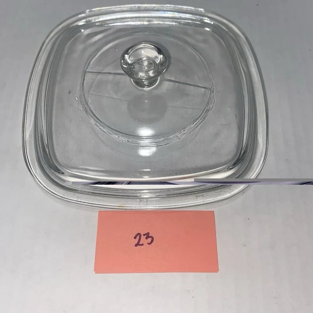 Corning Ware Pyrex Casserole Clear Glass Replacement Lid P-7-C Square Scratches